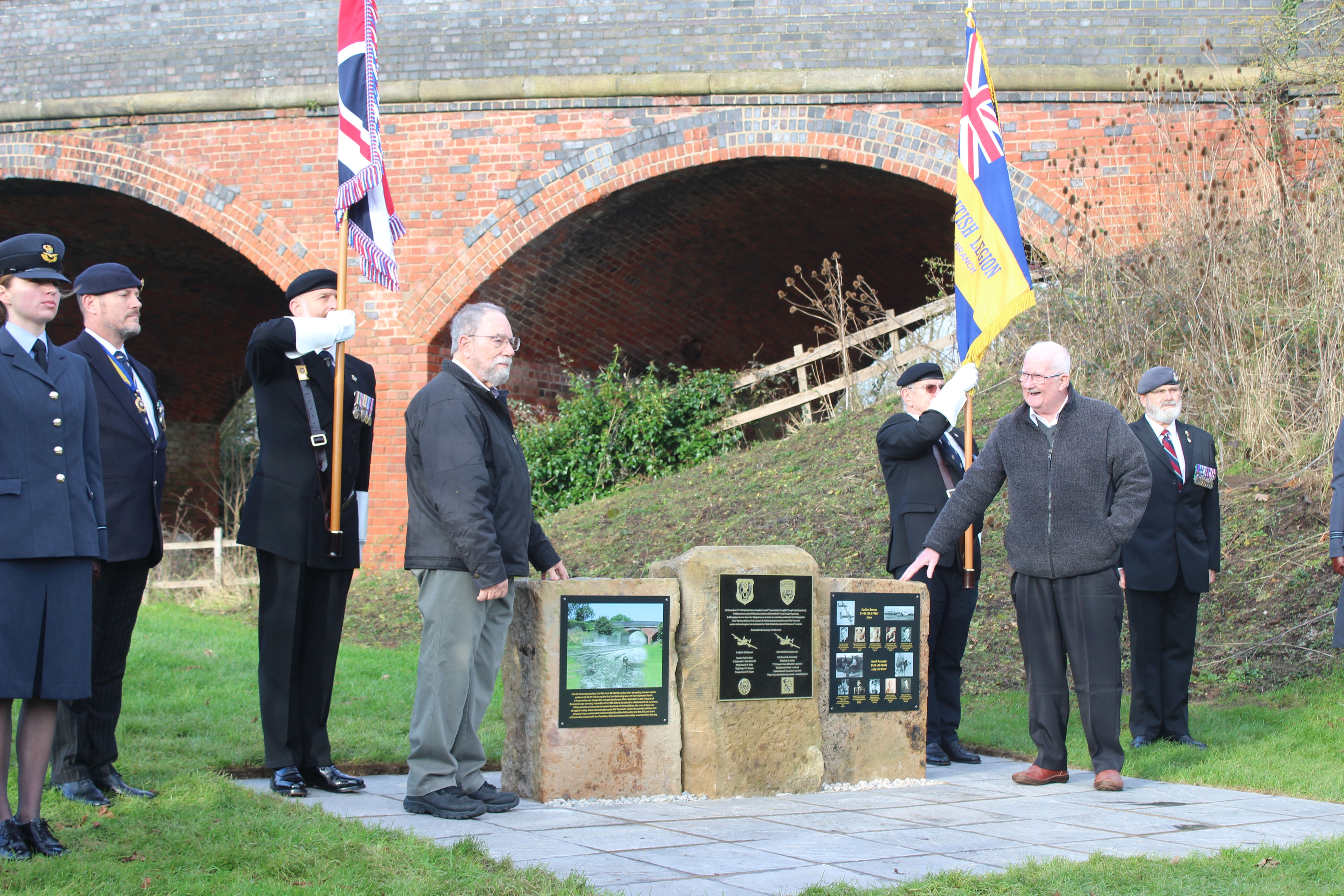 Air crash relatives Ernie Ward and Danny Wells unveil the memorial