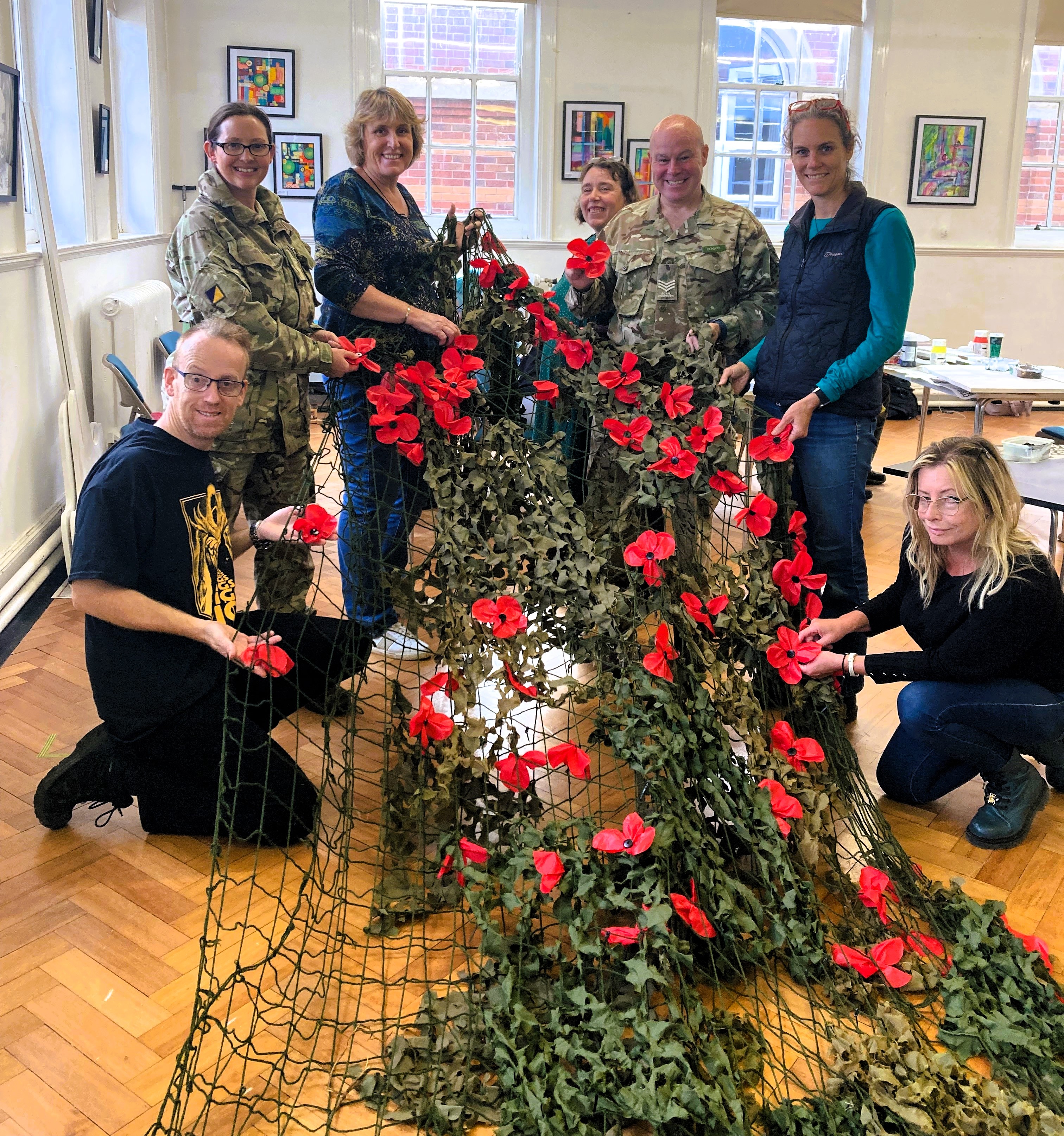 Army supports poppy making workshop