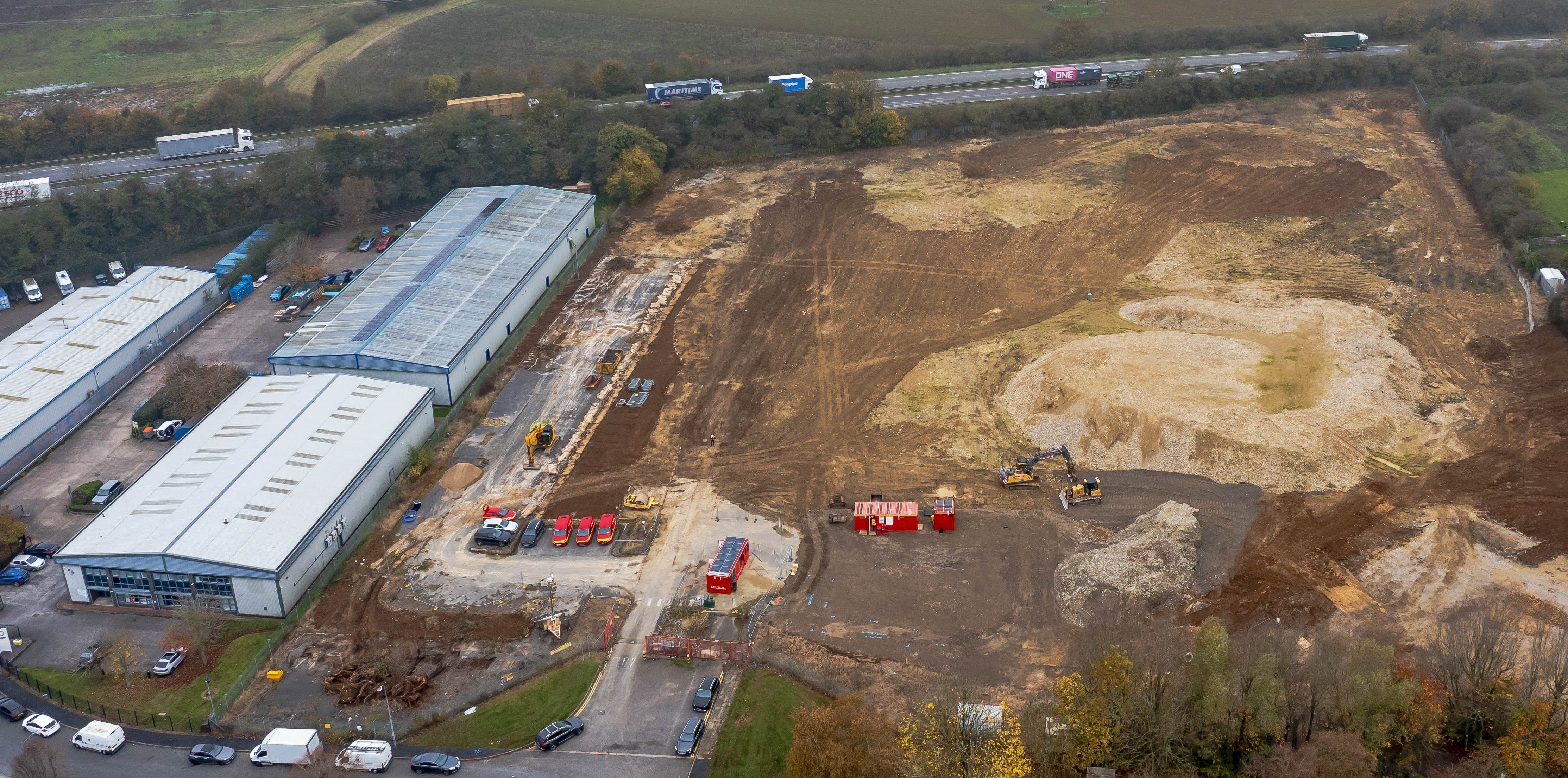 An aerial shot of the development site - Copyright Lindum Group Ltd