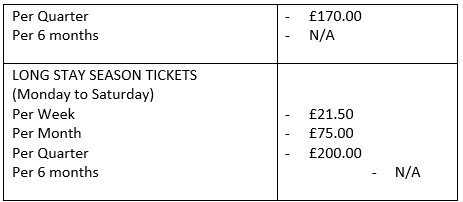 Grantham SKDC Car Park Tariffs 2