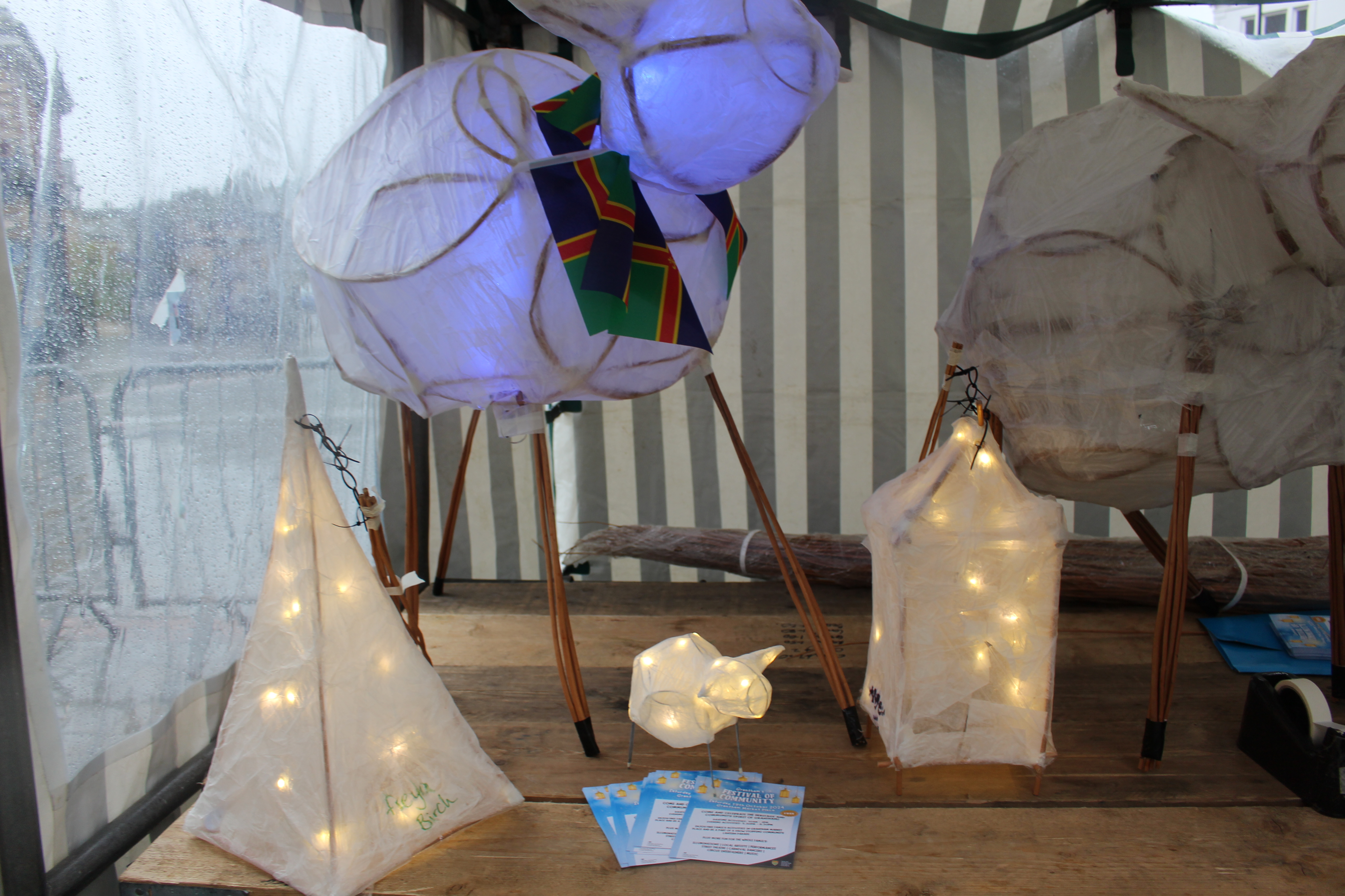 Decorative sheep in a market stall 