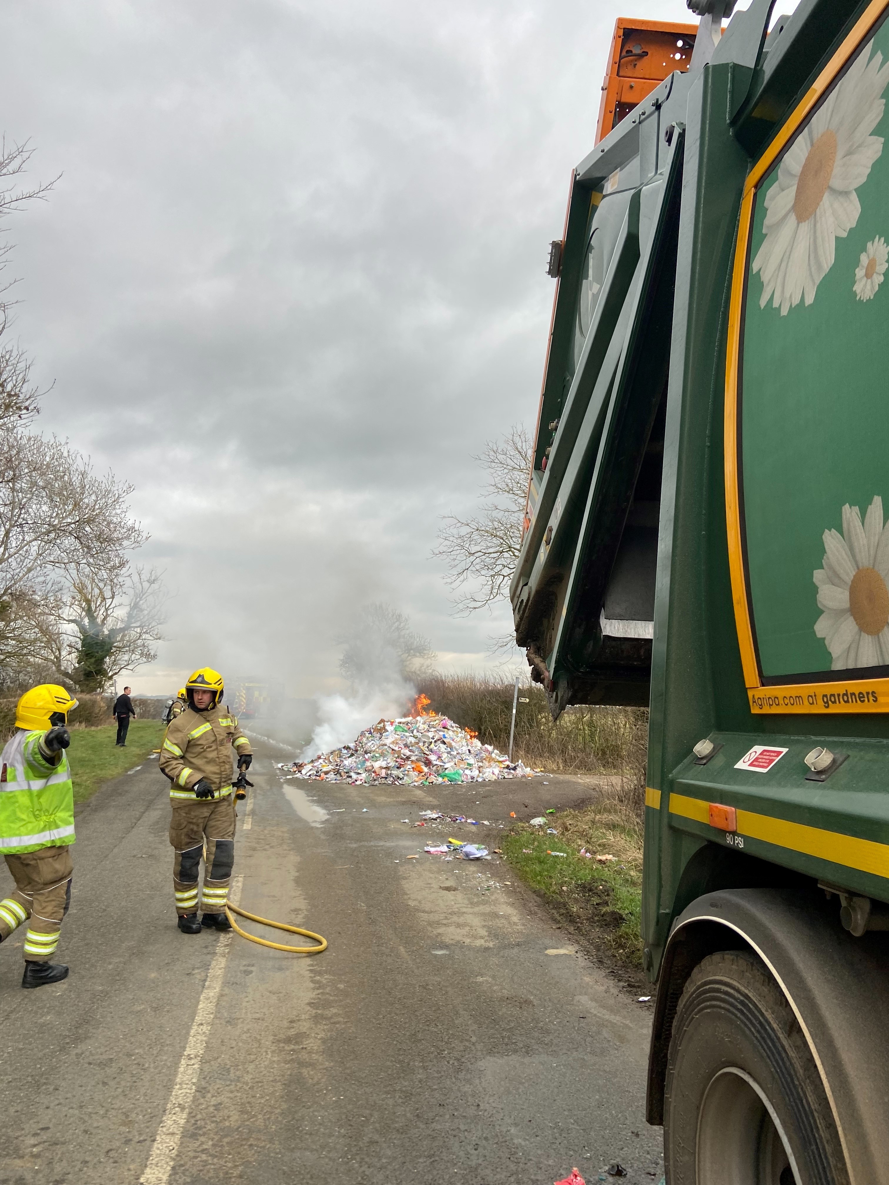 Recycling waste fire at Ingoldsby