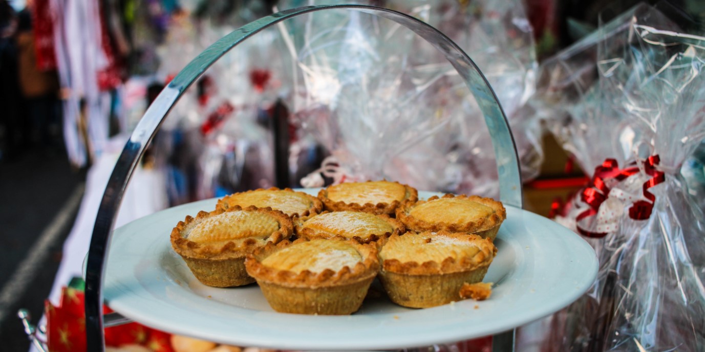 Christmas market stalls