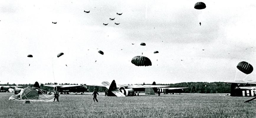 Paratroopers landing at Arnhem